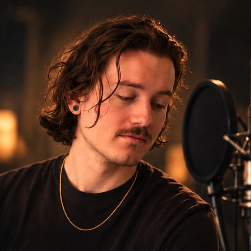 Colby Jennings recording in a studio